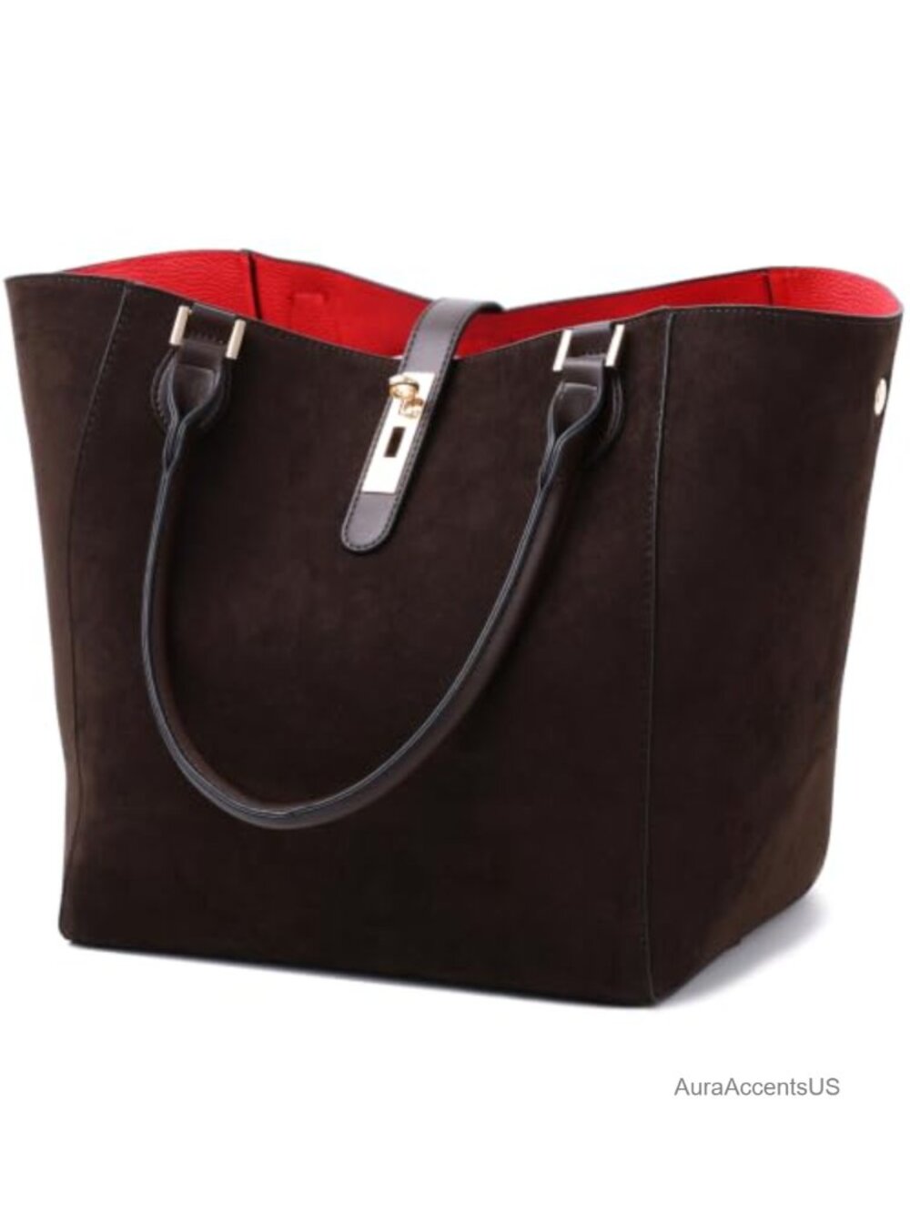 Large Faux Leather Work Tote Bag for Women Vegan Leather Shoulder Handbag